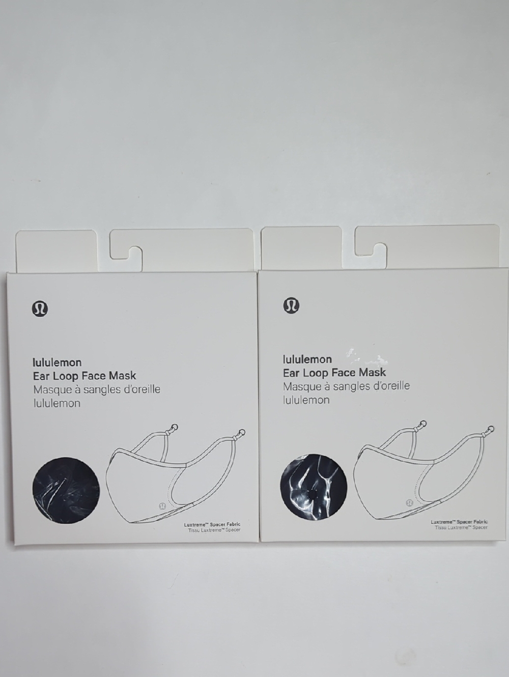 Lululemon Adjustable Ear Loop Face Mask - Lot Of 2 NIB Black
